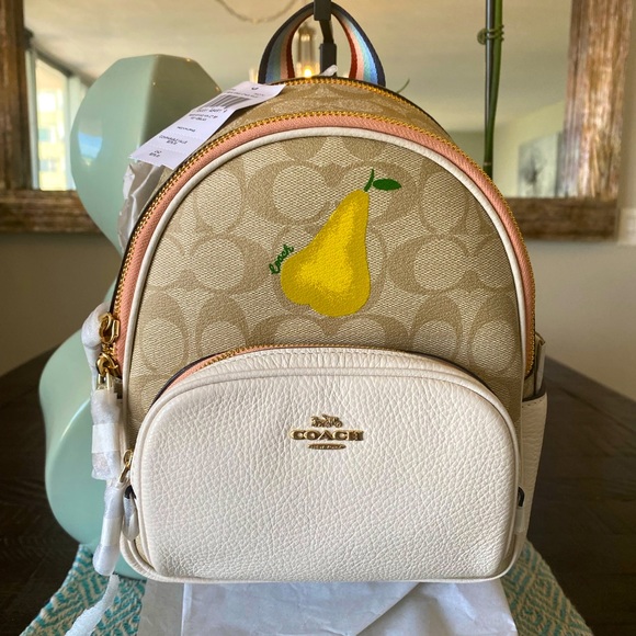 Coach Handbags - 🌺NWT SET Coach Signature MiniBackpack & Wristlet (Brown & Cream)w/Gold Hardware